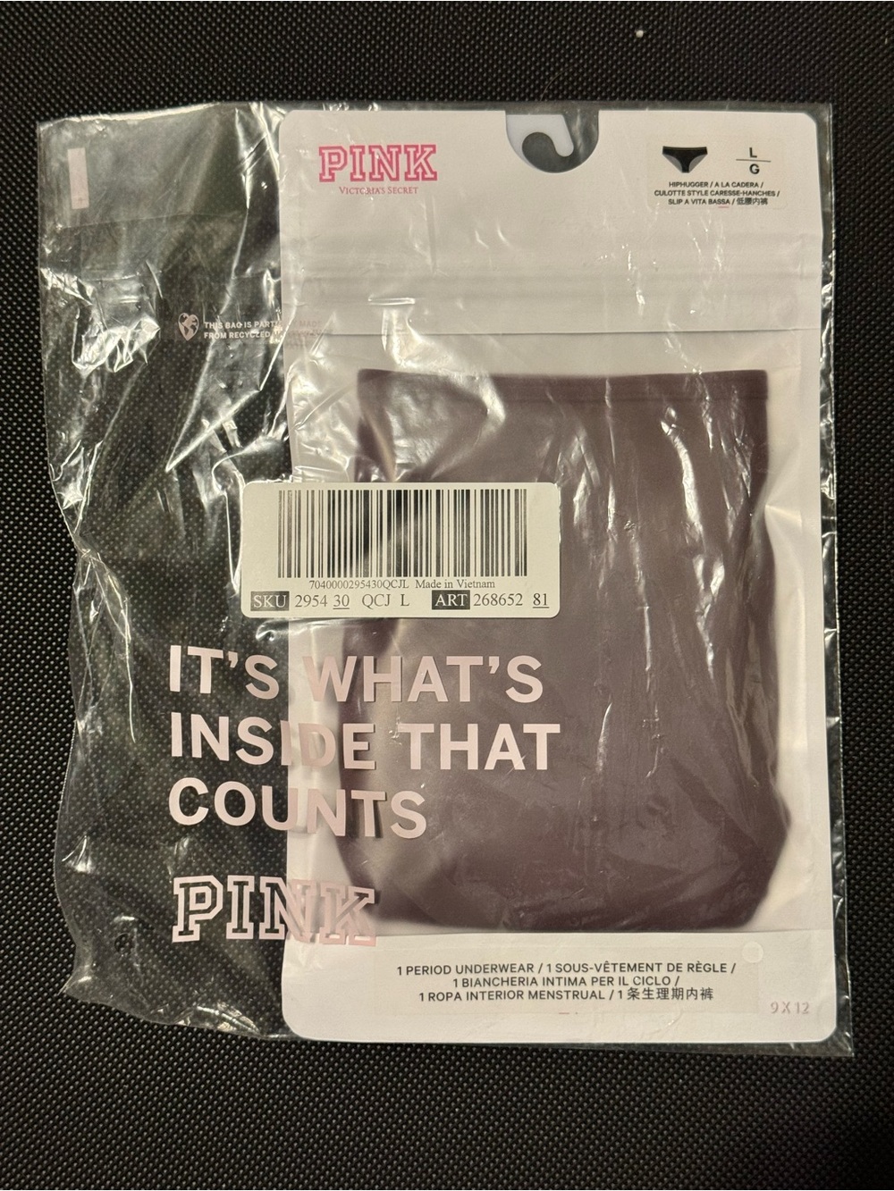 PINK Victoria's Secret Women Period Underwear Briefs — Plum